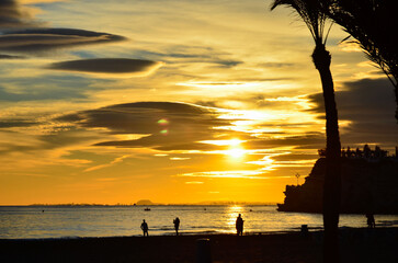 Paisaje de atardecer en Benidorm
