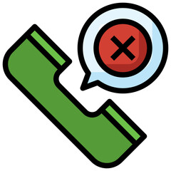 Obraz premium MISSED CALL filled outline icon,linear,outline,graphic,illustration