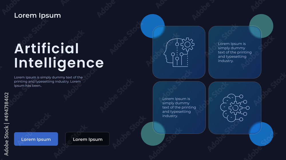 Poster landing page vector template. background with glassmorphism effect.