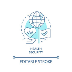 Health security turquoise concept icon. Citizens service. Element of national safety abstract idea thin line illustration. Isolated outline drawing. Editable stroke. Arial, Myriad Pro-Bold fonts used