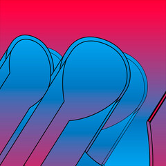 blue pink sticks on contrasting background retro poster line game 8 bit background - 494720044