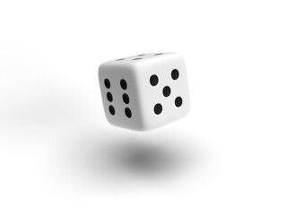 dice dice with black dots on white background 3D effect vector illustration