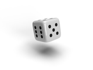 dice dice with black dots on white background 3D effect vector illustration