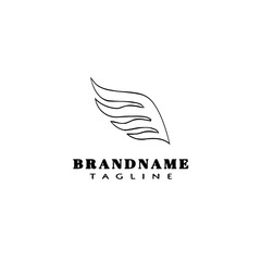 angle wing logo cartoon logo icon flat template black isolated vector illustration