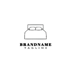 bed logo cartoon logo icon design template black isolated vector