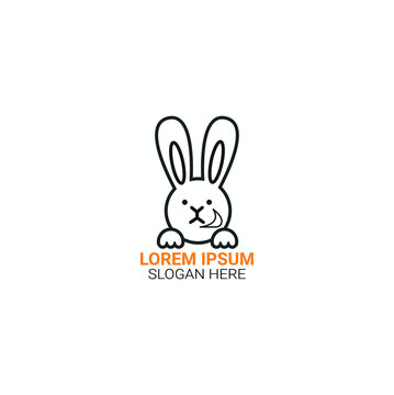 Creative Rabbit Logo Vector Royalty Free Cliparts