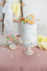 Sweet homemade cake with carrto cookies