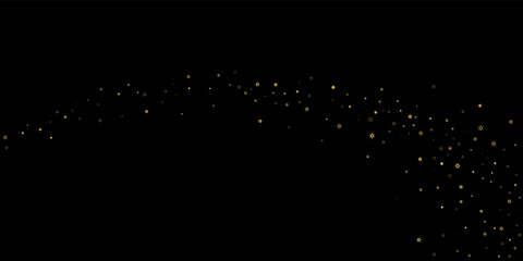 Falling Snow flakes golden pattern Holiday Vector
