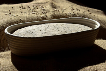 Fototapeta premium handmade bread, concept of traditional bread baking methods, selective focus
