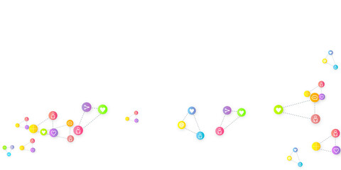 Social media marketing icons internet tags target