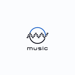 Letter MW music logo design