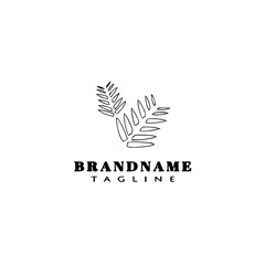 leaf logo cartoon icon design template black isolated vector