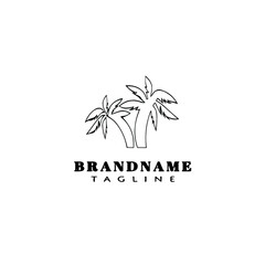 palm tree cartoon logo icon design cute vector illustration