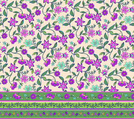 INDIAN BOHEMIAN SEAMLESS PATTERN WITH BORDER