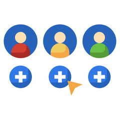 ADD FRIEND flat icon,linear,outline,graphic,illustration