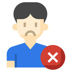 UNFOLLOW  flat icon,linear,outline,graphic,illustration