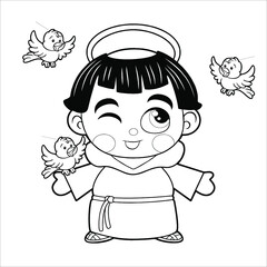 Saint Francisco with bird