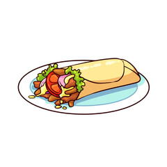 hand drawn kebab food 1