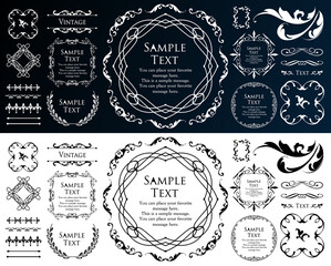 春の植物モチーフのフレームセット。ビンテージフラワー。装飾デザイン。流行りのあしらい