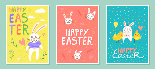 Happy Easter cute card print set