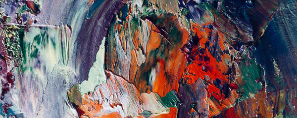 Color texture. Hand drawn oil painting on canvas. Abstract art background. Modern, contemporary art. Colorful canvas. Wall decor background	
