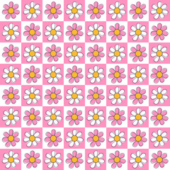 FLORAL SEAMLESS RETRO PATTERN IN EDITABLE VECTOR FILE