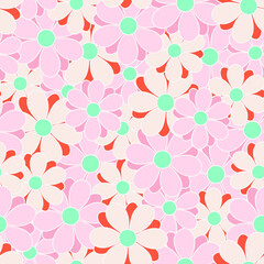 DAISY SEAMLESS PATTERN IN  EDITABLE VECTOR FILE