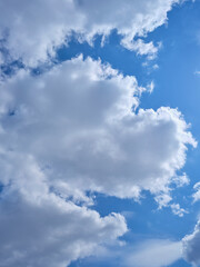 fluffy clouds and blue sky