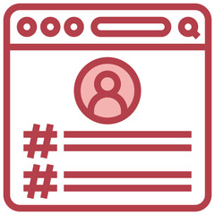 HASHTAG red line icon,linear,outline,graphic,illustration