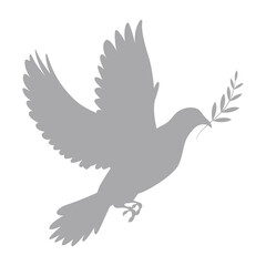 Isolated silhouette of a flying pigeon Vector