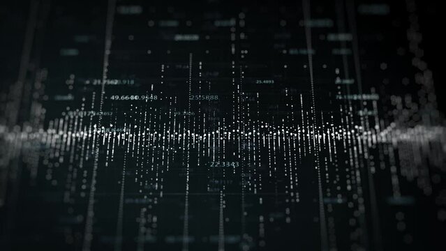 Business And Infographics Stats Market Data Background/ 4k animation of a business background of dark design market data analysis and reports, with computer infographics, bar stats, charts and diagram