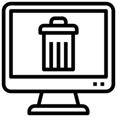 TRASH line icon,linear,outline,graphic,illustration
