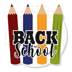 Poster colors back to school vector illustration