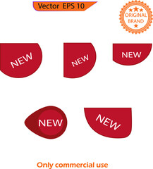 New tag icon. Sign New. sticker tag new ribbon icon badge label. Vector isolated symbol illustration.