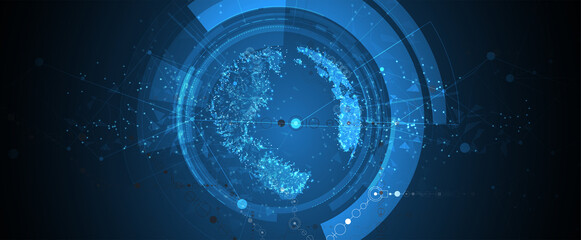 Technology data background, idea of global business solution