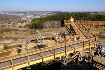 Wooden lookout tower at Kurza Gora, Kurzetnik, Warmia and Masuria, Poland