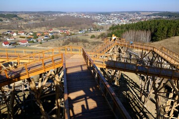 Wooden lookout tower at Kurza Gora, Kurzetnik, Warmia and Masuria, Poland