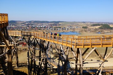 Obraz premium Wooden lookout tower at Kurza Gora, Kurzetnik, Warmia and Masuria, Poland