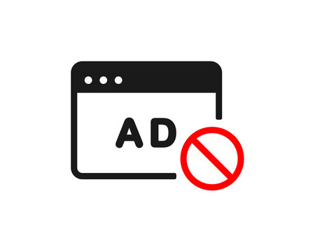 Ad blocker icon. Vector illustration