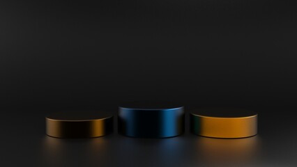 Black podium product promotion display background stand or blank dark luxury 3d stage platform 