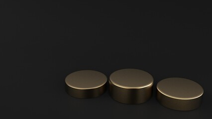 Black background with podium dark environment luxurious golden element  Abstract black and gold stage elegance luxury shiny golden podium pedestal for advertising product