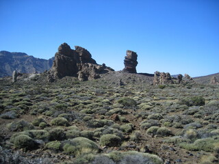 Fototapeta na wymiar Rock formations in Teide National Park in Tenerife