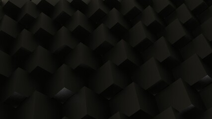 3d elegant geometrical shape seamless pattern textures abstract backgrounds square black cube Premium Photo