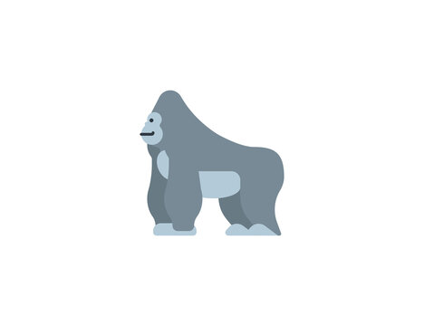 Gorilla Vector Flat Emoticon. Isolated Gorilla Emoji Illustration. Gorilla Icon