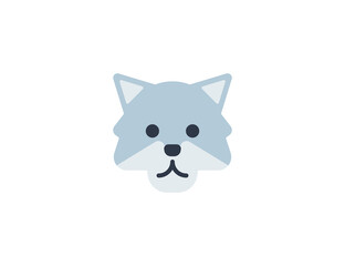 Wolf face vector flat emoticon. Isolated Wolf  emoji illustration. Wolf  icon