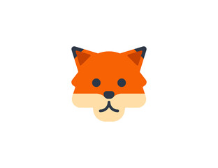Fox face vector flat emoticon. Isolated fox emoji illustration. Fox icon