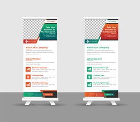 Business Roll  up banner stand template design, modern portable stands corporate roll-up banner layout, pull up, vector illustration, business flyer, brochure, Corporate banner