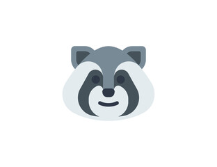 Raccoon vector flat emoticon. Isolated Raccoon emoji illustration. Raccoon icon