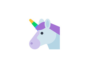 Unicorn vector flat emoticon. Isolated Unicorn emoji illustration. Unicorn icon