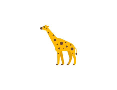 Giraffe vector flat emoticon. Isolated Giraffe emoji illustration. Giraffe icon